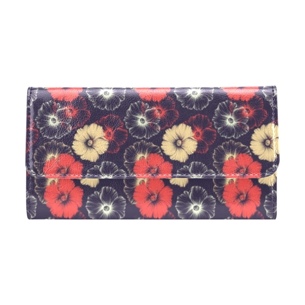 Tropical Flower Print Design LKS302 Women's Trifold Wallet