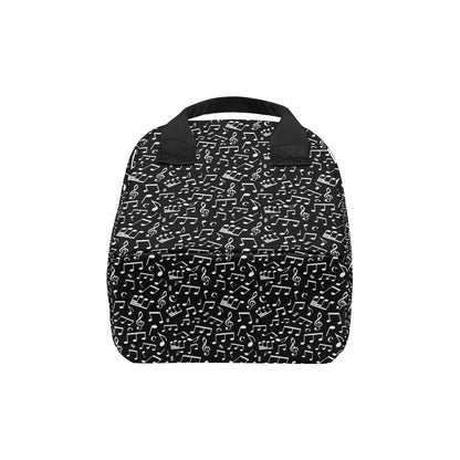 Music Note Black white Themed Print Insulated Lunch Bag