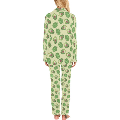 Artichoke Pattern Print Design 03 Women's Long Pajama Set