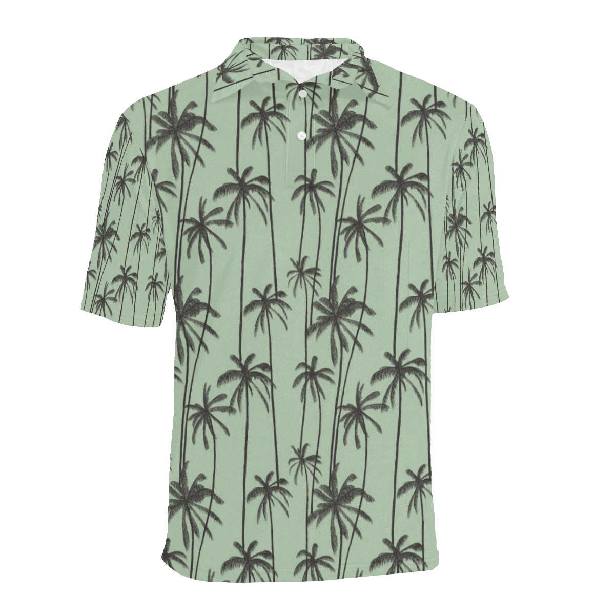 Palm Tree Pattern Print Design A04 Men Polo Shirt