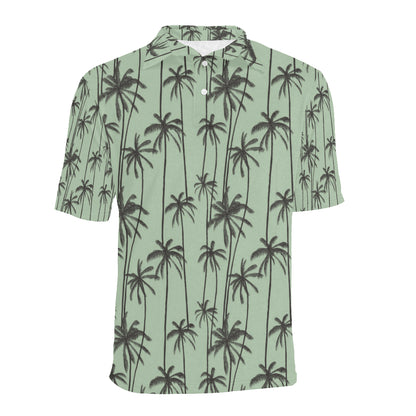 Palm Tree Pattern Print Design A04 Men Polo Shirt