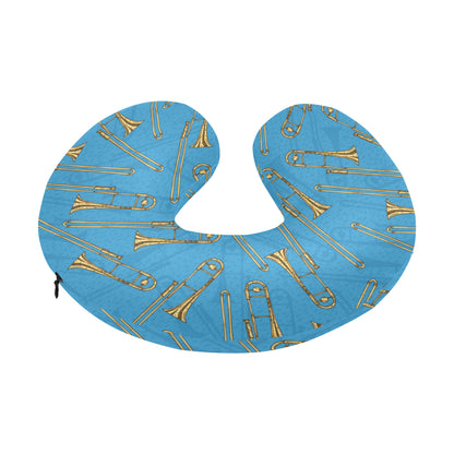 Trombone Pattern Print Design 01 U-Shaped Travel Neck Pillow