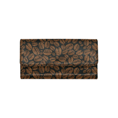 Coffee Pattern Print Design 01 Women's Trifold Wallet