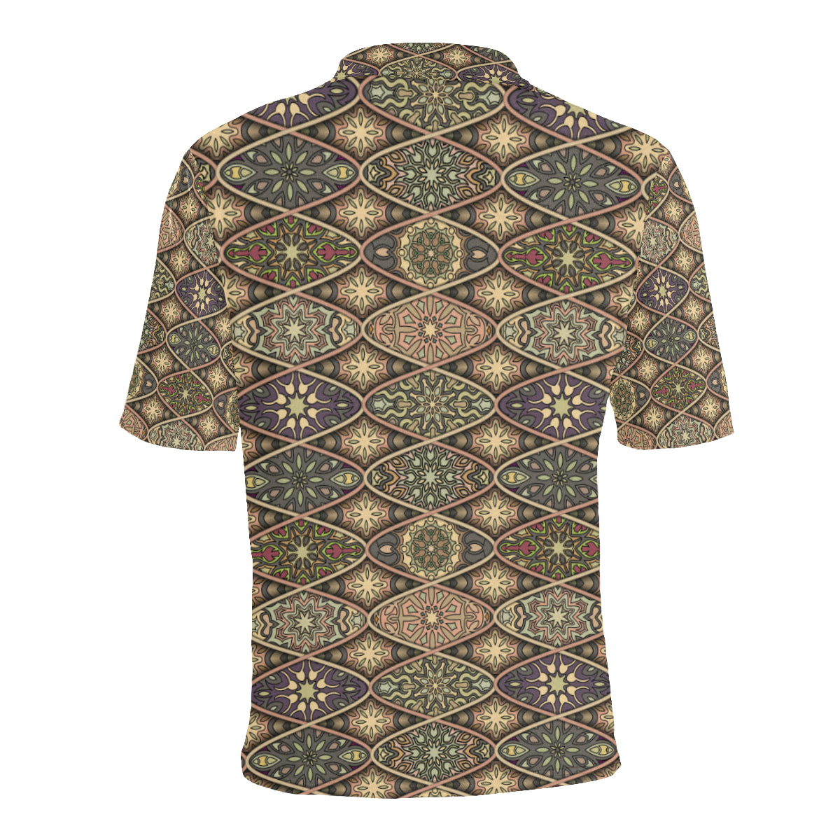 Mandala Motif Themed Design Print Men Polo Shirt