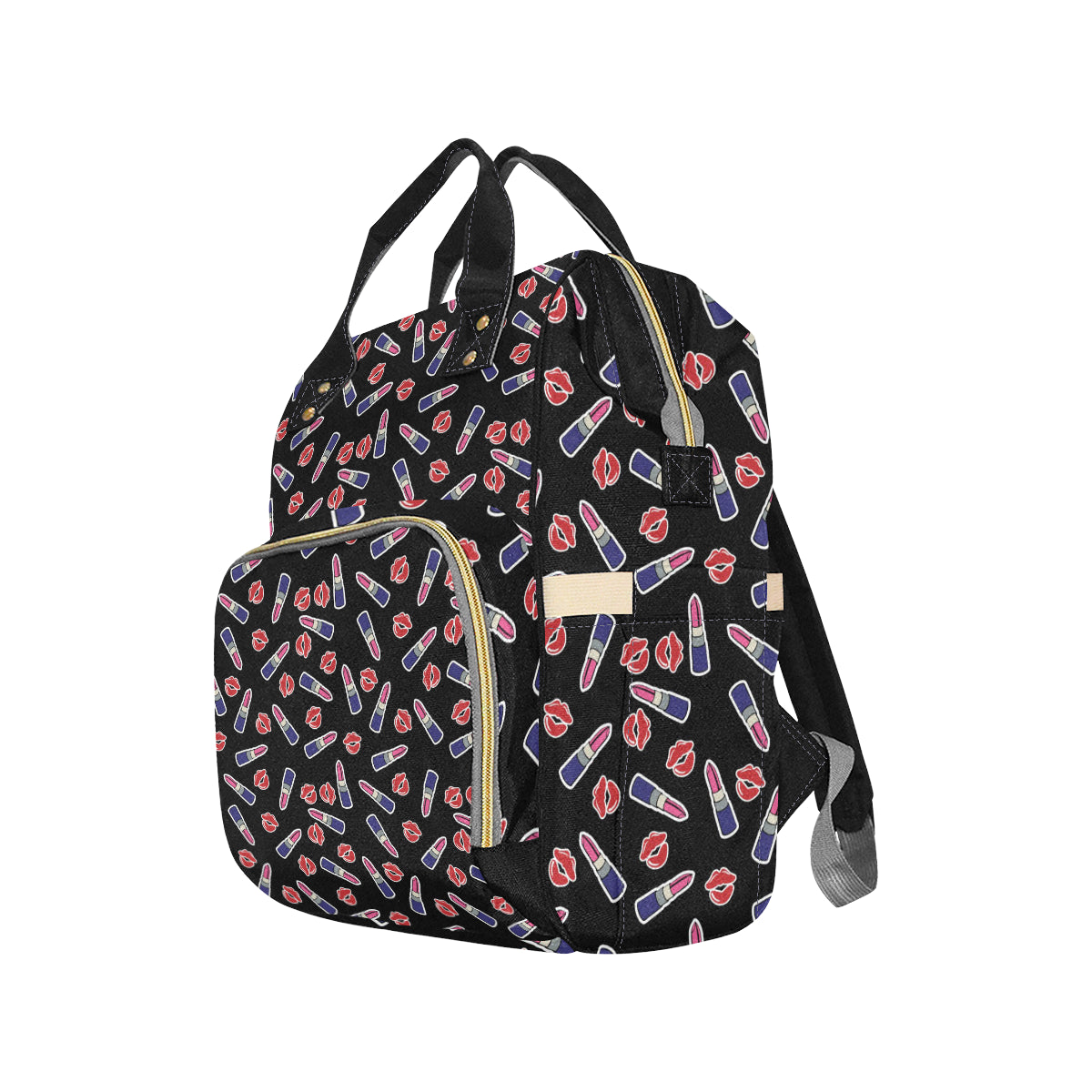Lipstick Pattern Print Design LT01 Diaper Bag Backpack