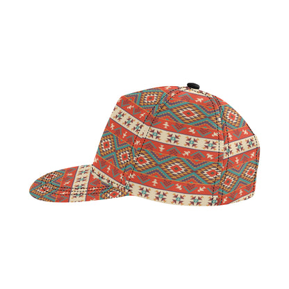 Aztec Red Print Pattern Snapback Cap