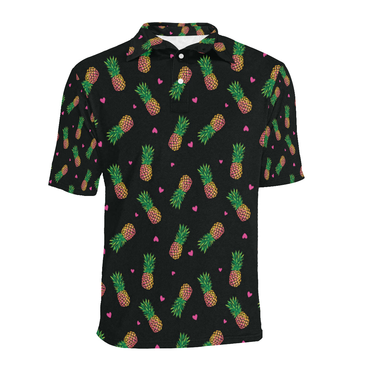 Neon Pineapple Pattern Print Design A04 Men Polo Shirt