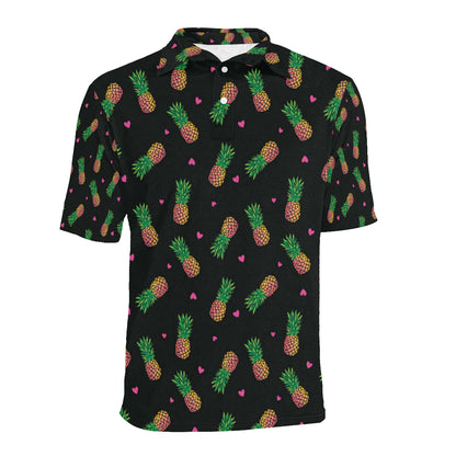 Neon Pineapple Pattern Print Design A04 Men Polo Shirt
