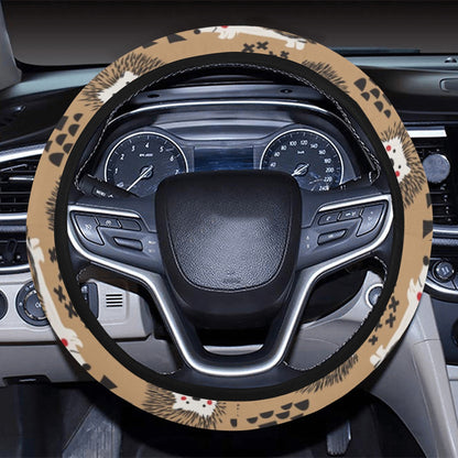 Hedgehog Print Design LKS403 Steering Wheel Cover with Elastic Edge
