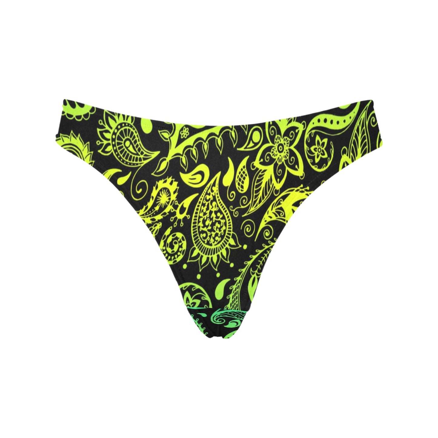 Paisley Green Design Print Women's Thongs