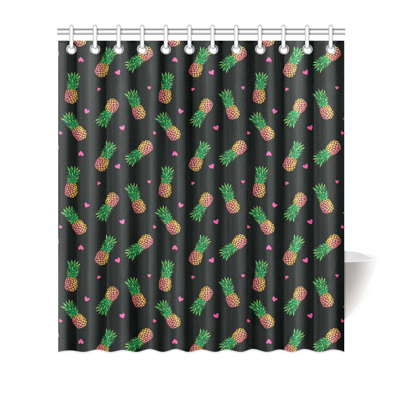 Neon Pineapple Pattern Print Design A04 Shower Curtain