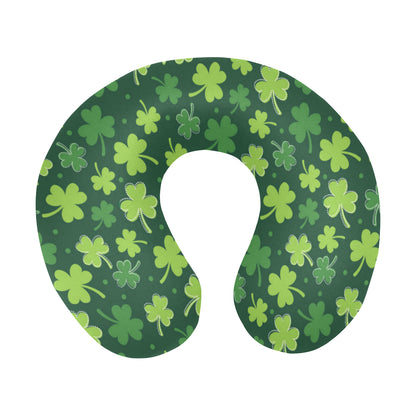 Clover Pattern Print Design 02 U-Shaped Travel Neck Pillow