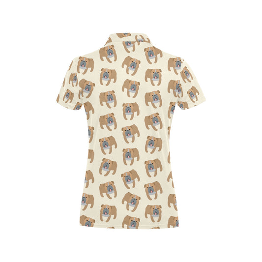 Bulldogs Pattern Print Design 01 Women's Polo Shirt