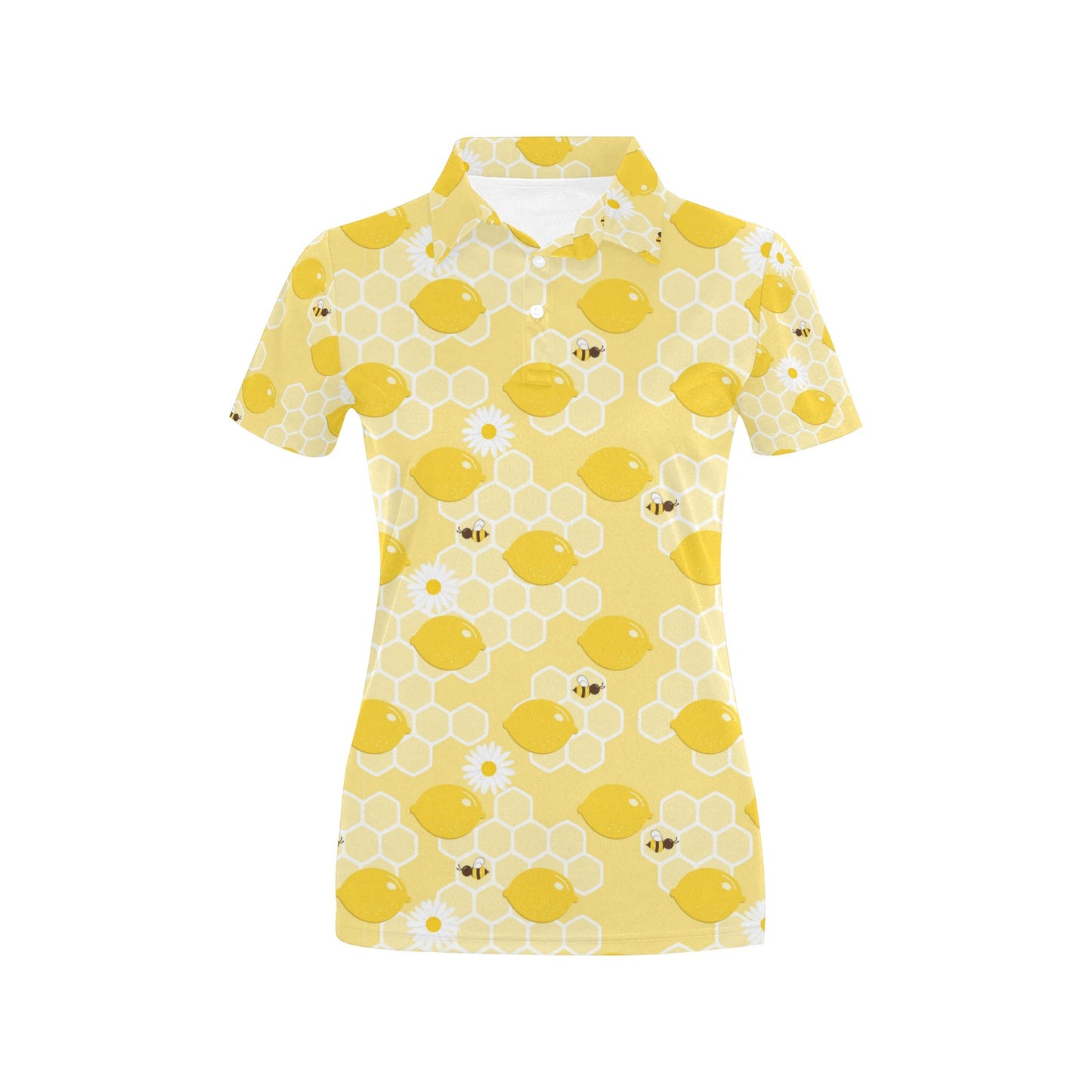 Honey Bee Honeycomb Print Design LKS3010 Women's Polo Shirt