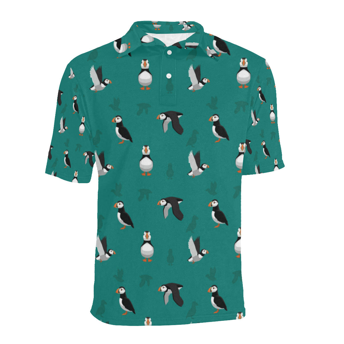Puffin Pattern Print Design A02 Men Polo Shirt