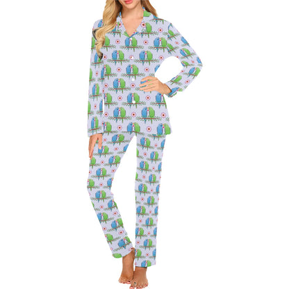 Budgerigar Pattern Print Design 05 Women's Long Pajama Set