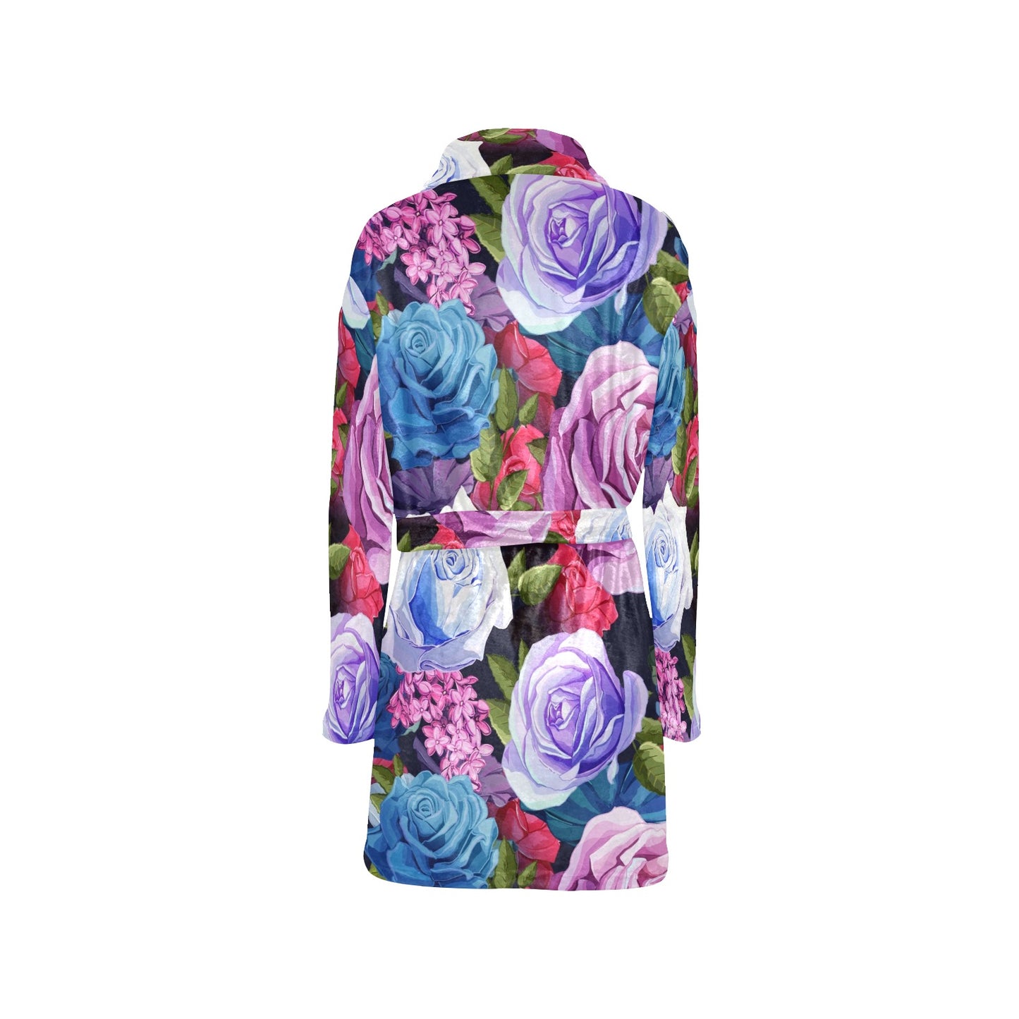 Rose Pattern Print Design RO09 Women's Fleece Robe
