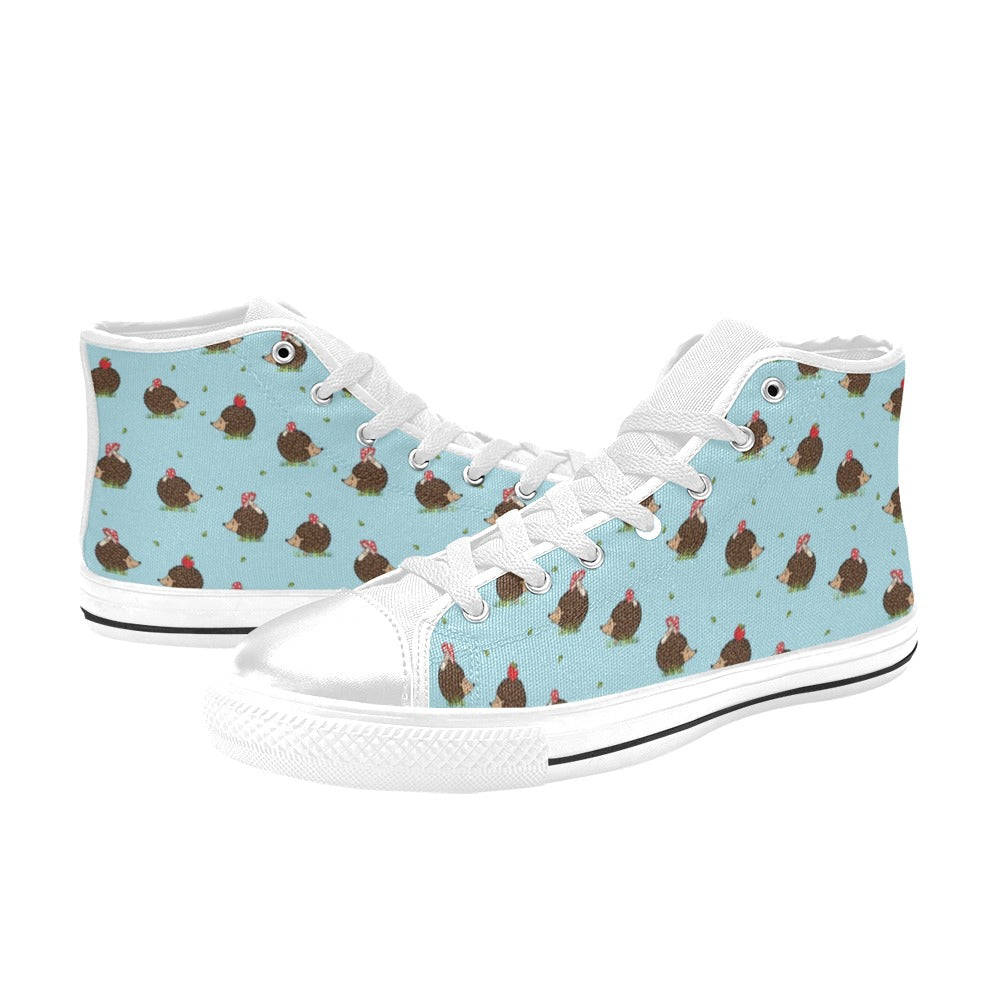 Hedgehog Print Design LKS402 Men's High Top Canvas Shoes