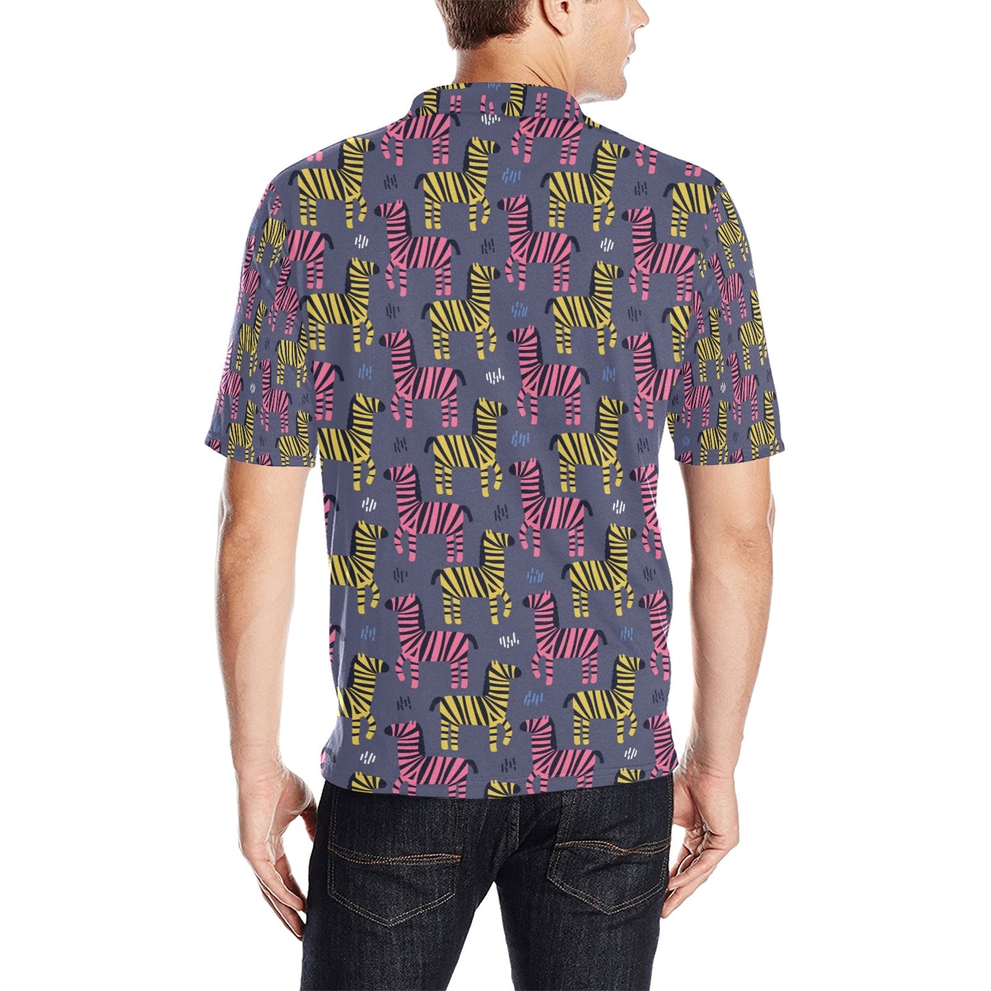 Zebra Print Design LKS303 Men Polo Shirt