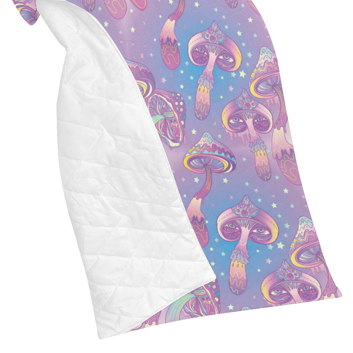 Psychedelic Mushroom Pattern Print Design A01 Premium Quilt