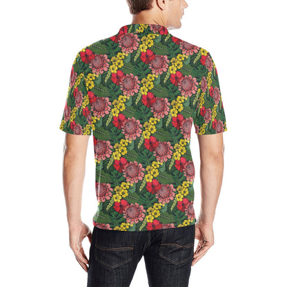 Summer Floral Print Design LKS305 Men Polo Shirt