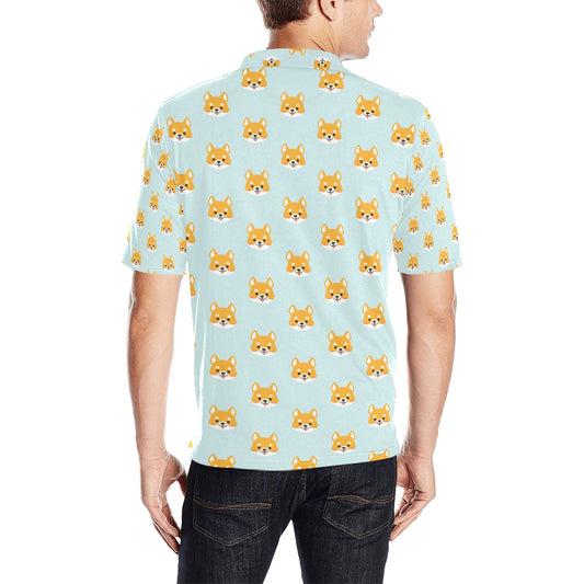 Shiba Inu Print Design LKS301 Men Polo Shirt