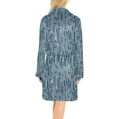City  Pattern Print Design 01 Women's Fleece Robe