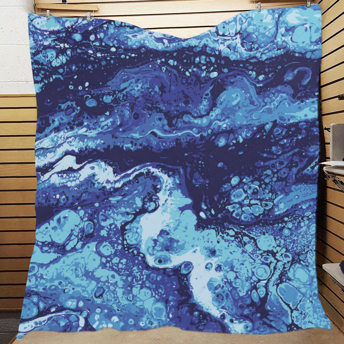 Ocean Liquid Pattern Print Design A03 Premium Quilt
