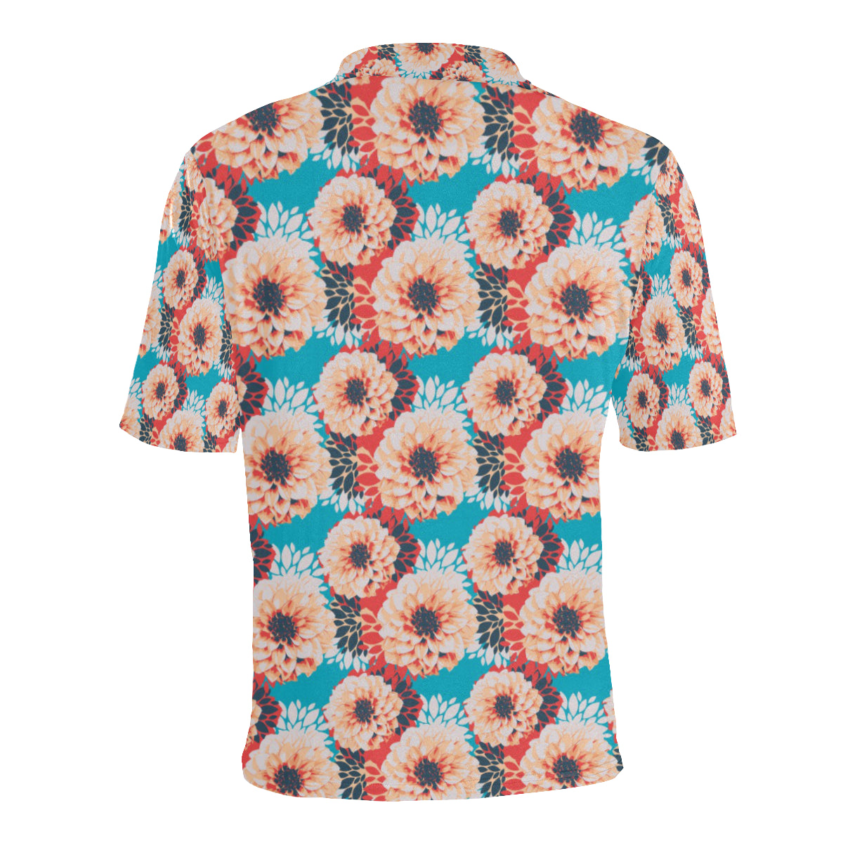 Dahlia Pattern Print Design DH05 Men Polo Shirt