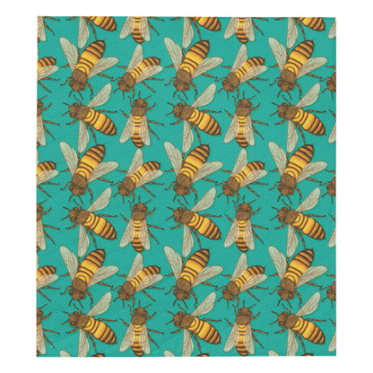 Bee Pattern Print Design BEE04 Premium Quilt