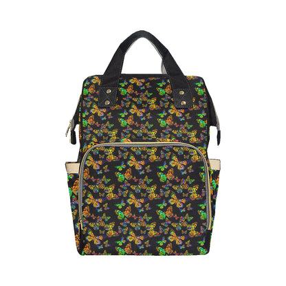 Butterfly Neon Color Print Pattern Diaper Bag Backpack