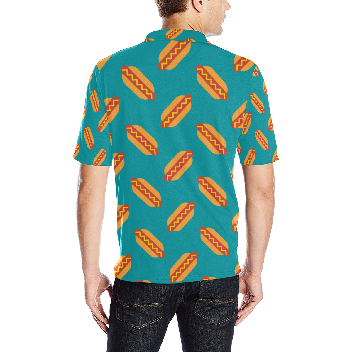 Hot Dog Pattern Print Design 03 Men Polo Shirt