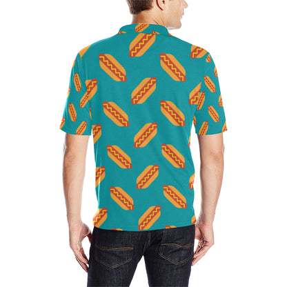 Hot Dog Pattern Print Design 03 Men Polo Shirt