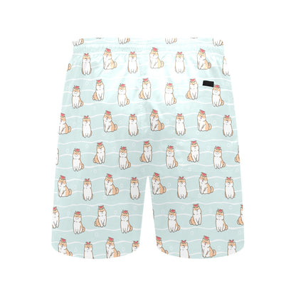 Shiba Inu Print Design LKS3011 Men's Swim Trunks Beach Shorts