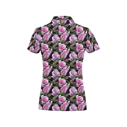 Magnolia Pattern Print Design MAG011 Women's Polo Shirt