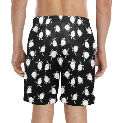Sea Turtle Print Design LKS303 Men's Swim Trunks Beach Shorts