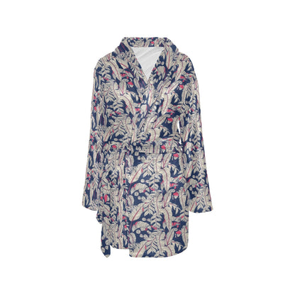 Bird Of Paradise Pattern Print Design 03 Women's Fleece Robe