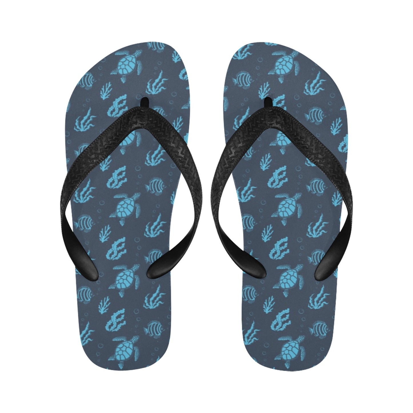 Sea Turtle Print Design LKS307 Flip Flops