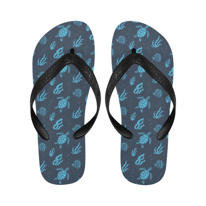 Sea Turtle Print Design LKS307 Flip Flops