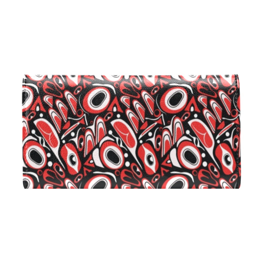 Totem Pole Texture Design Women's Trifold Wallet