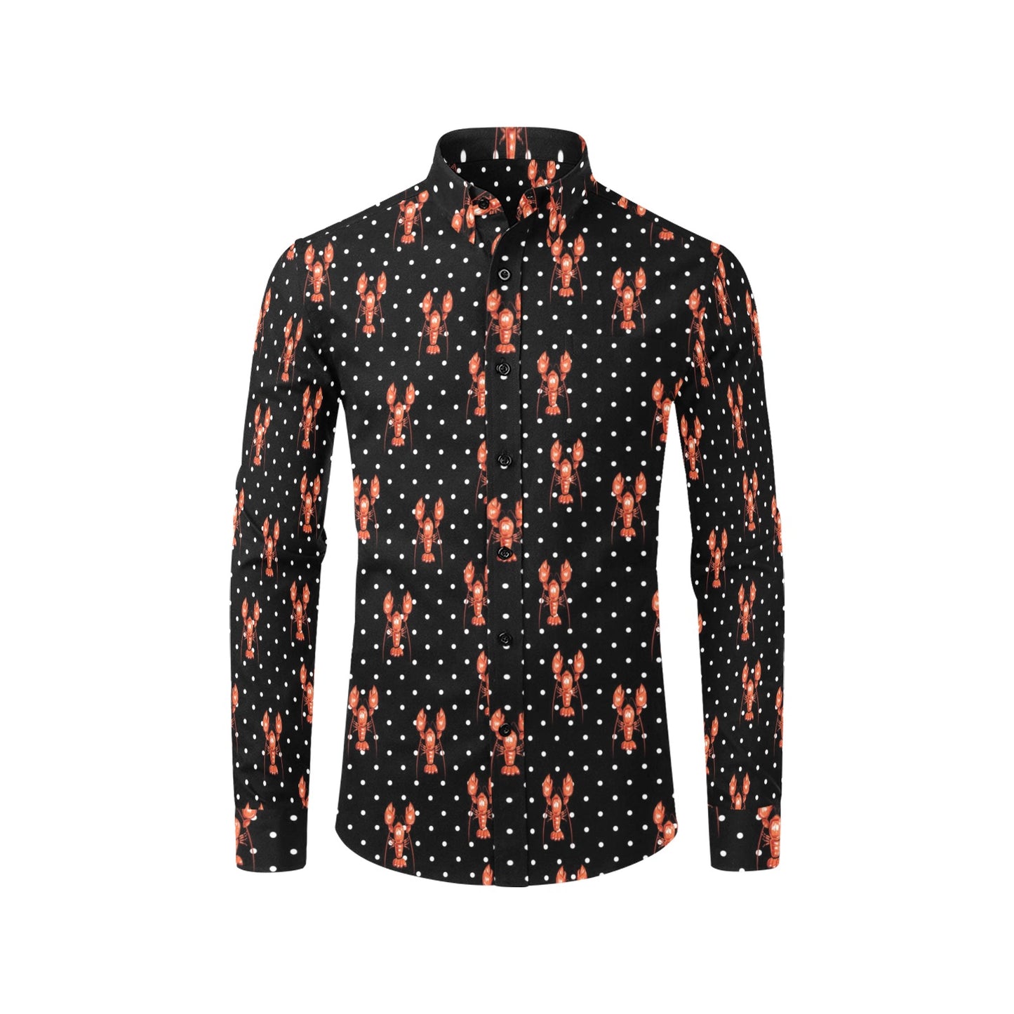 Lobster Print Design LKS401 Men's Long Sleeve Dress Shirt