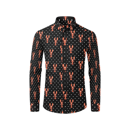Lobster Print Design LKS401 Men's Long Sleeve Dress Shirt