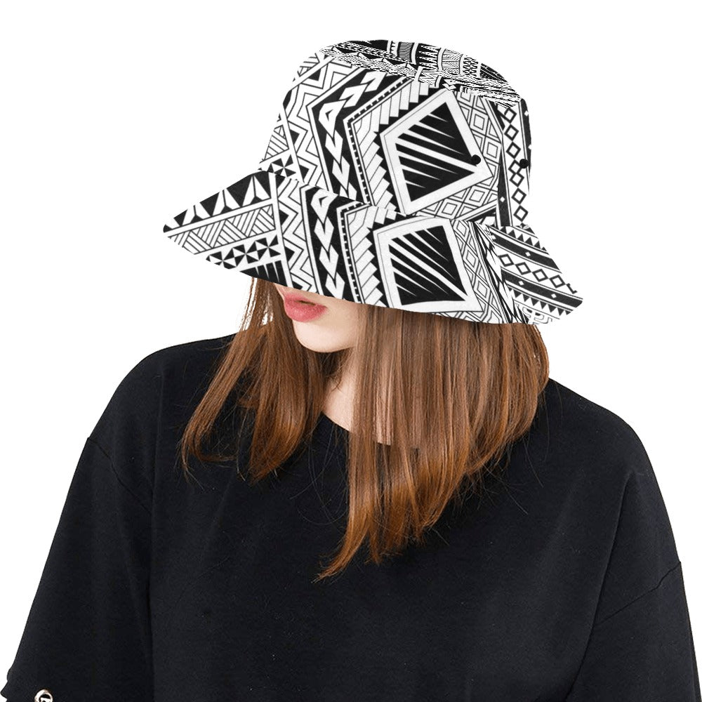 Samoan Tattoo Style Print Design LKS307 Unisex Bucket Hat