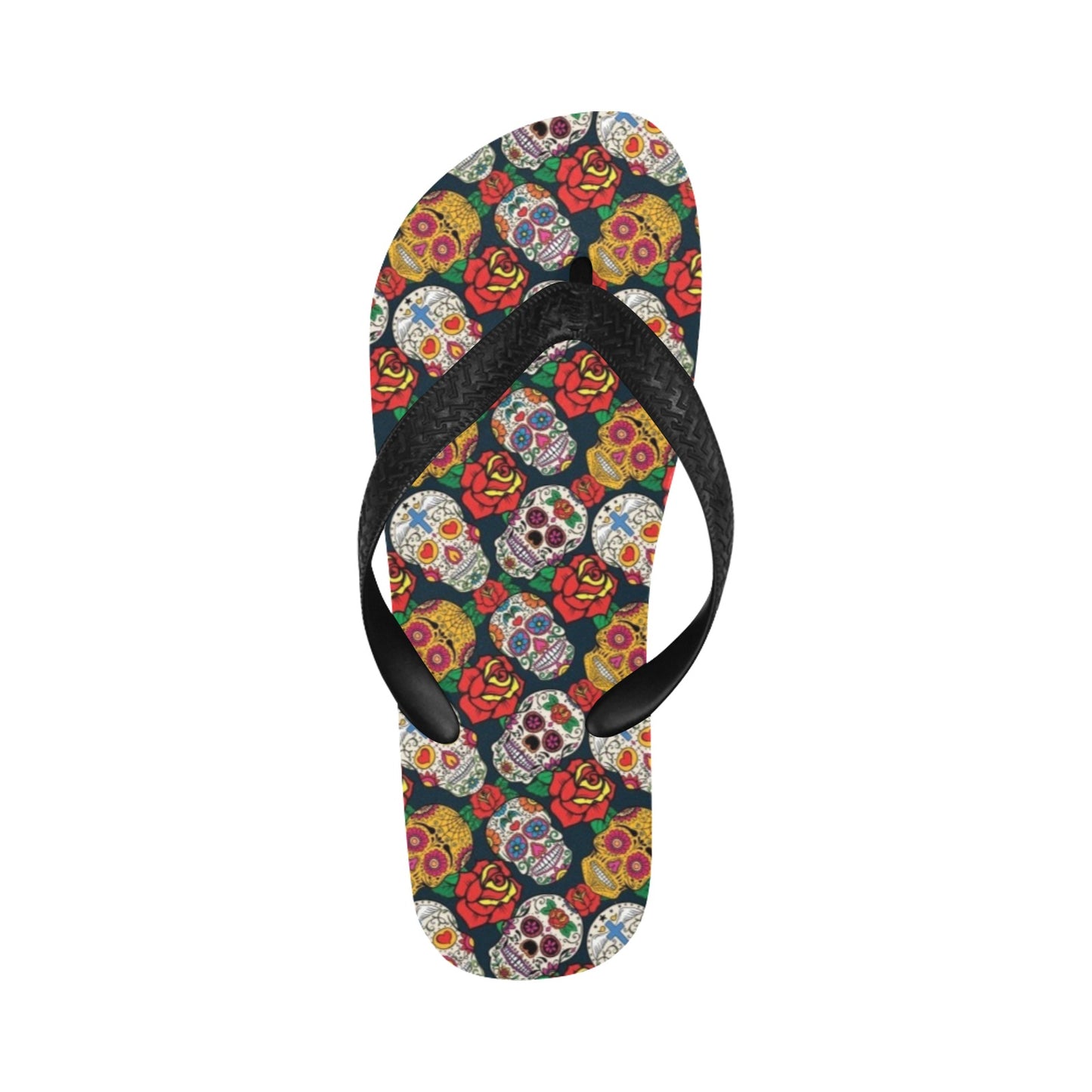 Sugar Skull Print Design LKS306 Flip Flops