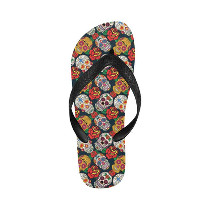 Sugar Skull Print Design LKS306 Flip Flops
