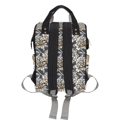 Peony Pattern Print Design PE06 Diaper Bag Backpack
