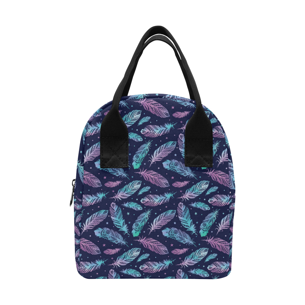 Feather Aztec Design Print Insulated Lunch Bag