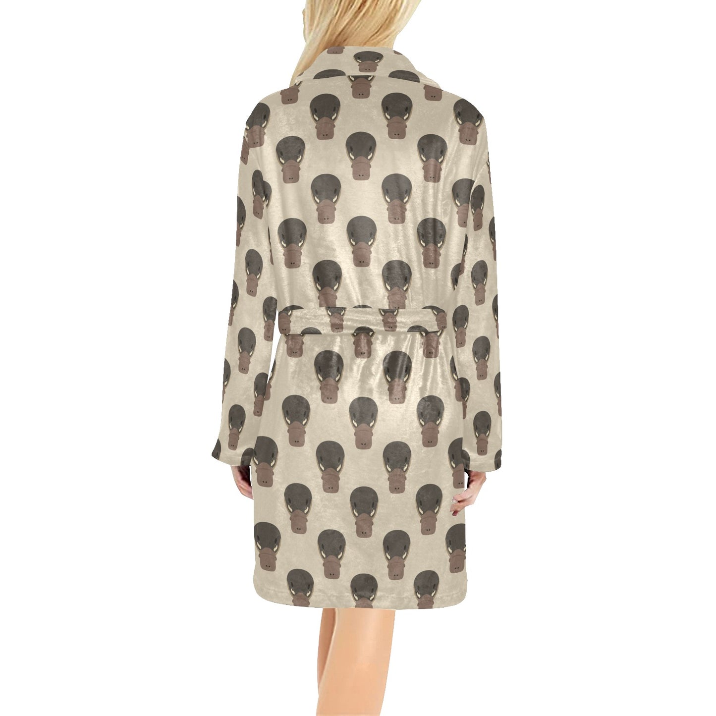 Platypus Pattern Print Design A03 Women's Fleece Robe