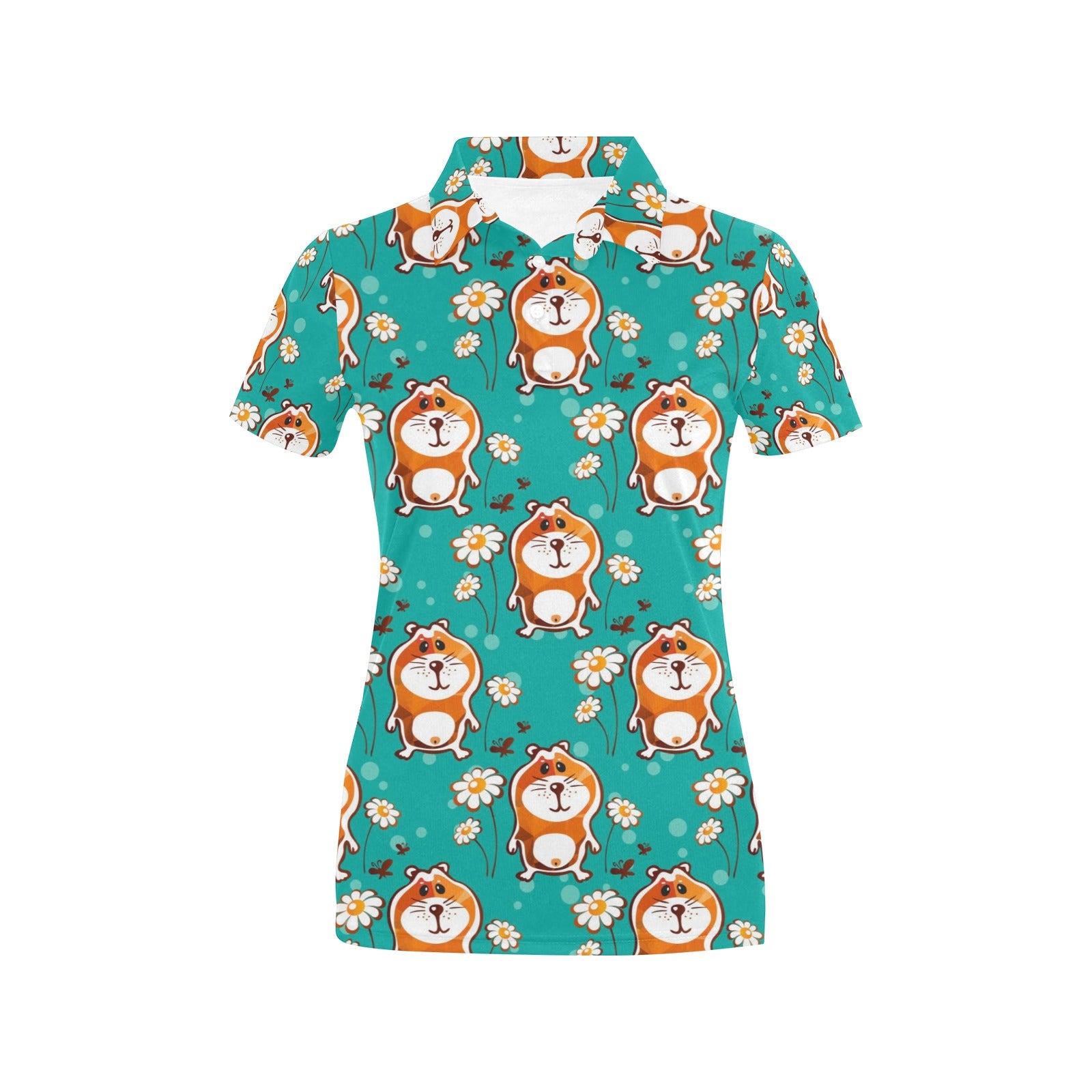 Hamster Pattern Print Design 01 Women's Polo Shirt