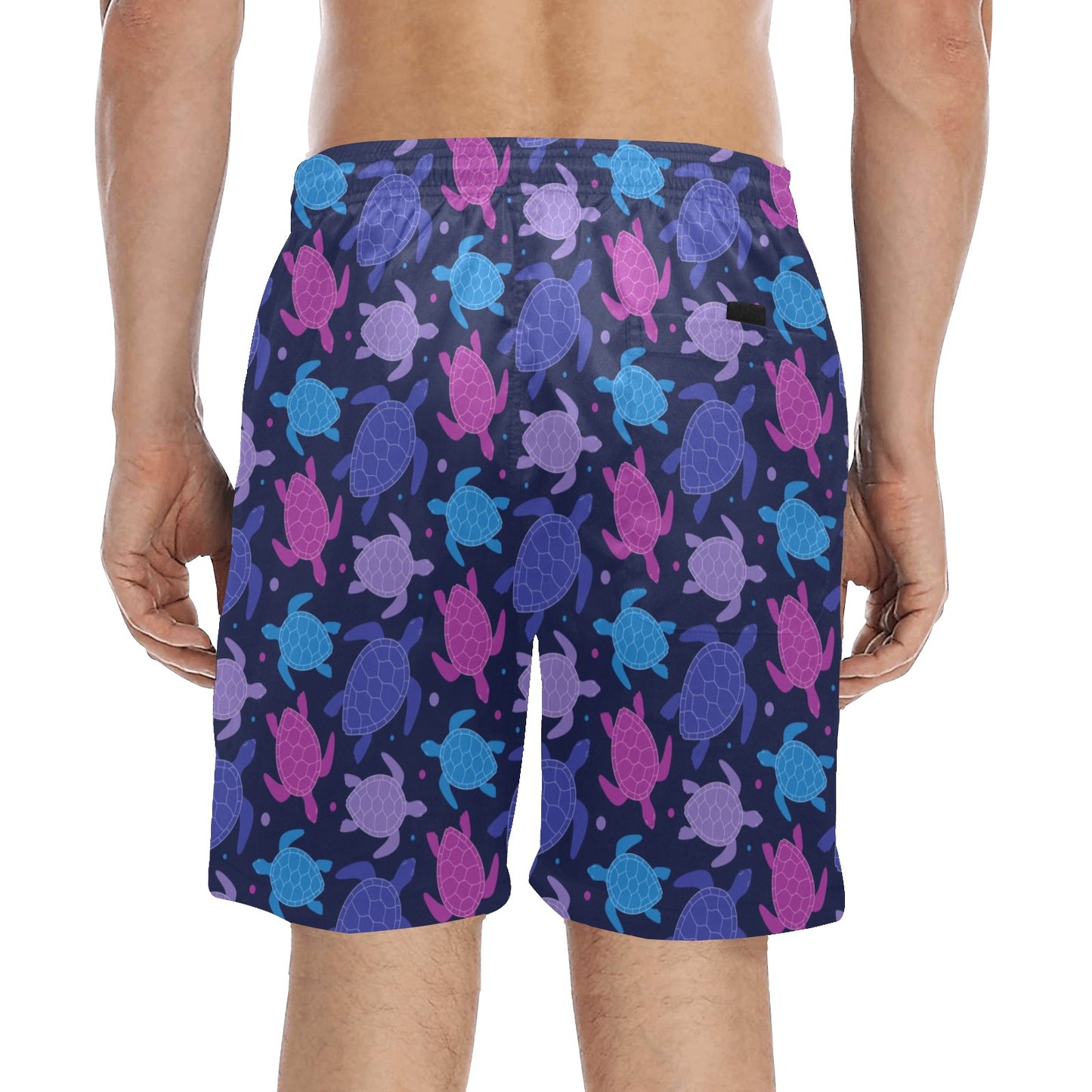 Sea Turtle Print Design LKS309 Men's Swim Trunks Beach Shorts
